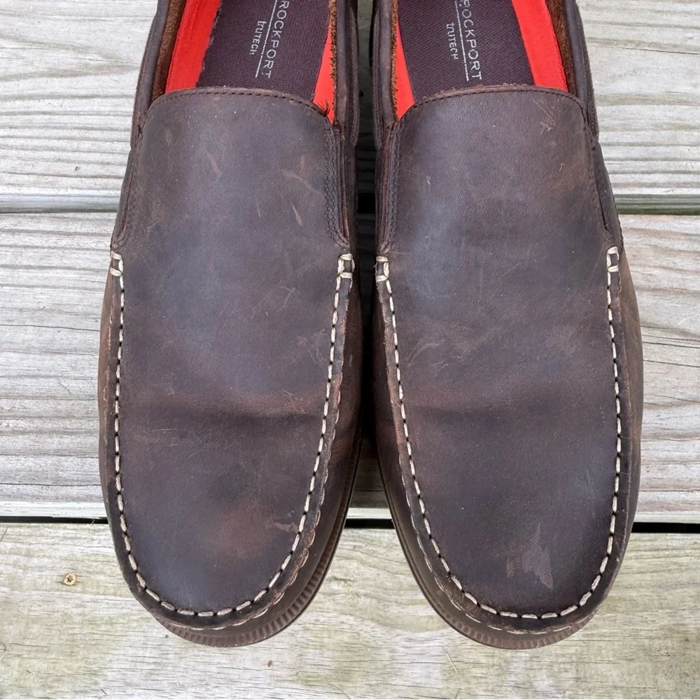 Rockport Southport Venetian Leather Loafer Oat Brown Mens 13 Java Rubber Sole